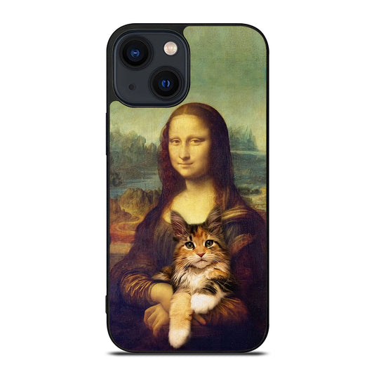 Cat And Monalisa iPhone 14 Plus Case