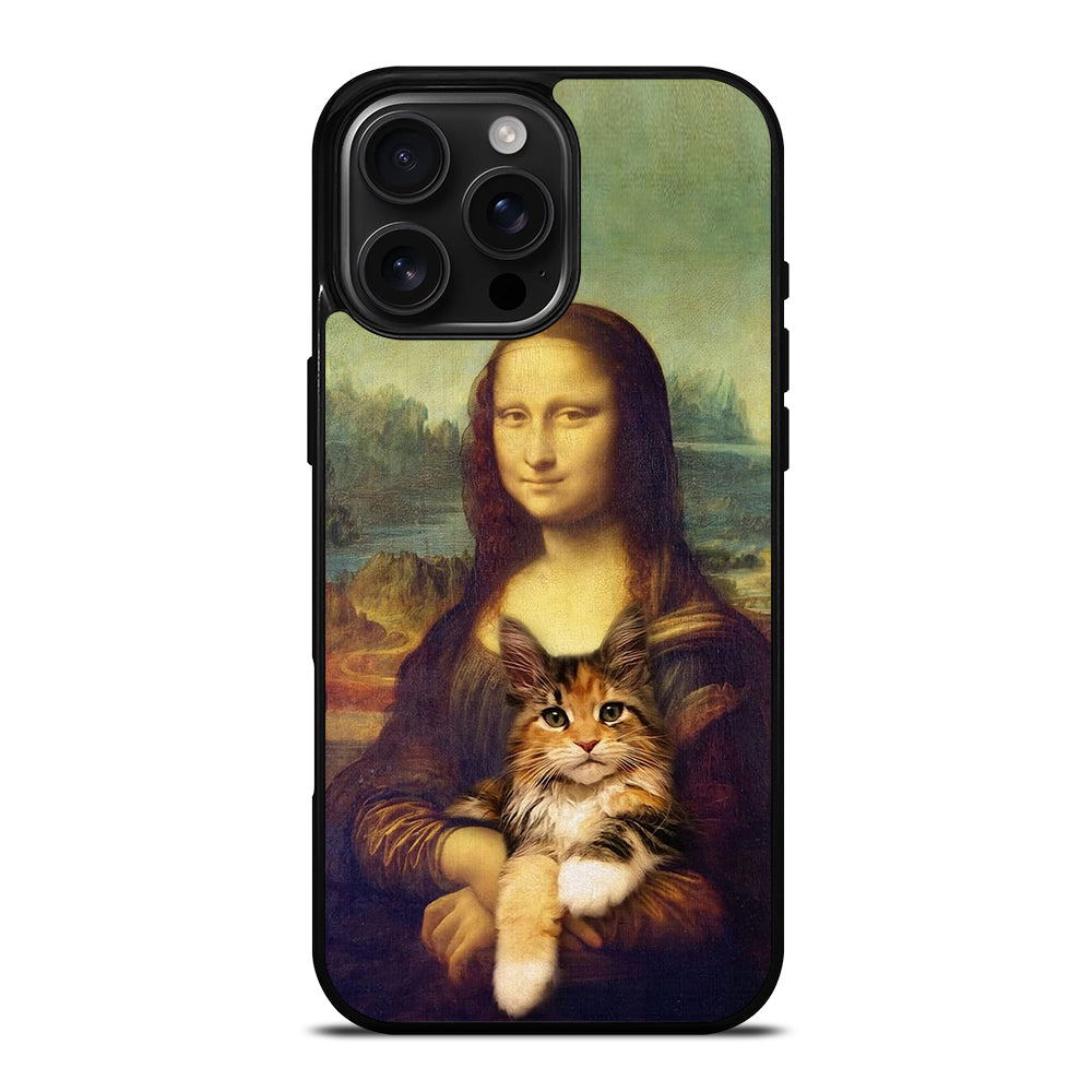 Cat And Monalisa iPhone 16 Pro Max Case