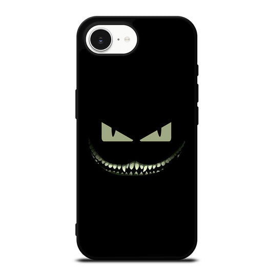 Cheshire Cat Fendi Eyes iPhone 16e case black TPU silicone rubber protective cover by Casedear