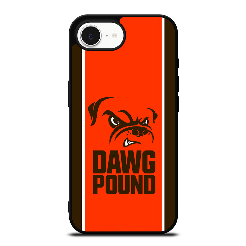 Cleveland Browns Dawg Pound iPhone 16e case black TPU silicone rubber protective cover by Casedear