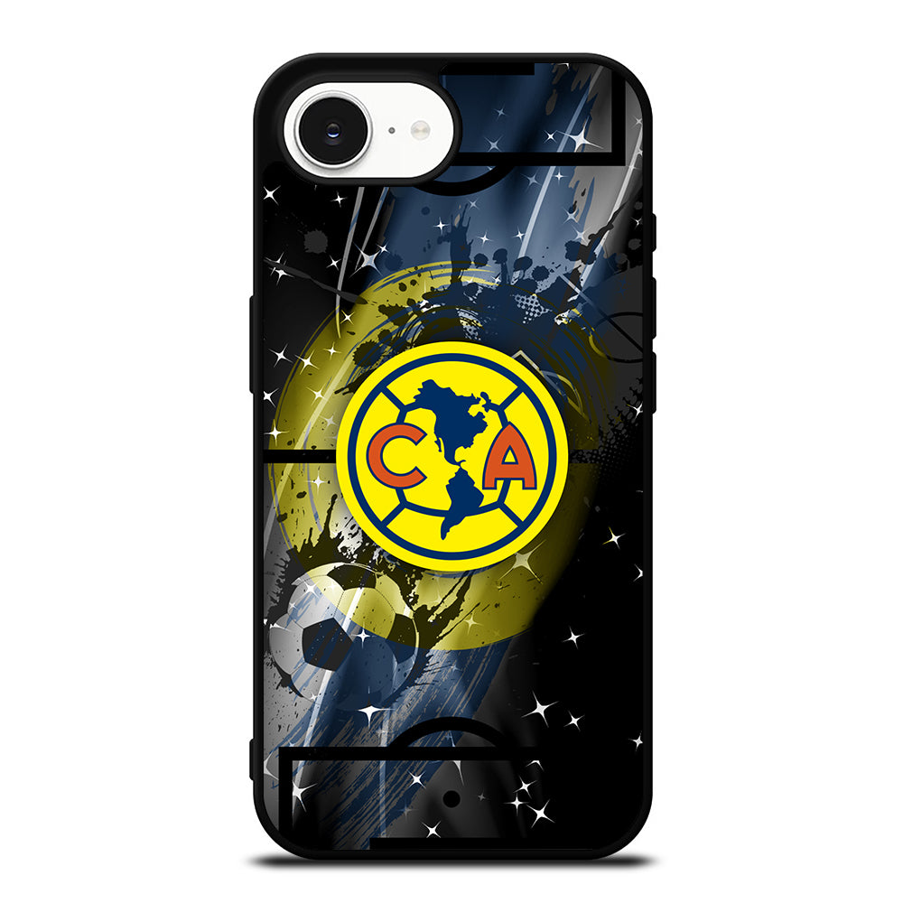 Club America Best Logo Design iPhone 16e case black TPU silicone rubber protective cover by Casedear