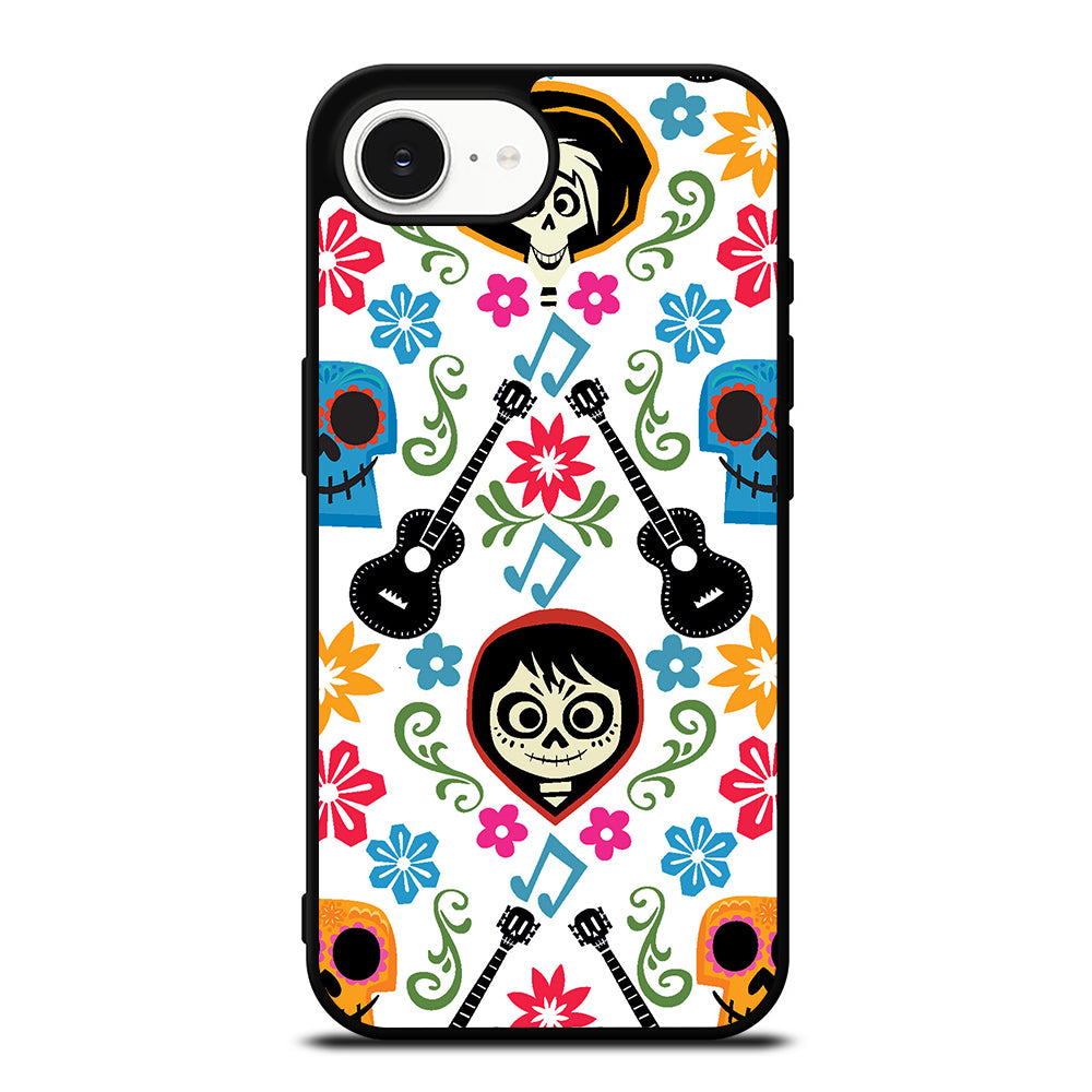 Coco Guitar Picture iPhone 16e case black TPU silicone rubber protective cover by Casedear