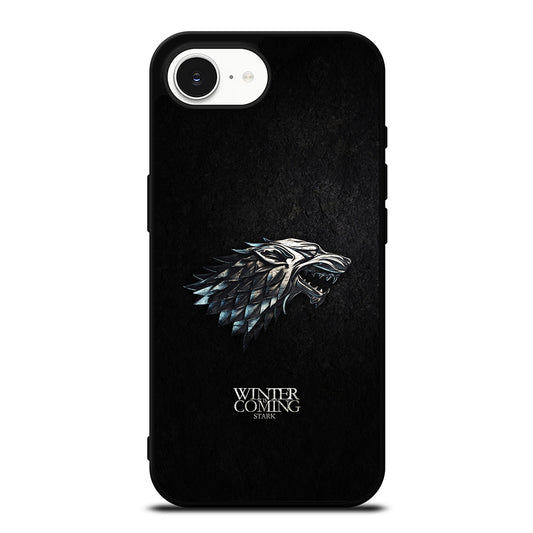 Cool Game Of Thrones House Stark iPhone 16e case black TPU silicone rubber protective cover by Casedear
