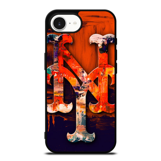 Cool New York Mets Baseball iPhone 16e case black TPU silicone rubber protective cover by Casedear