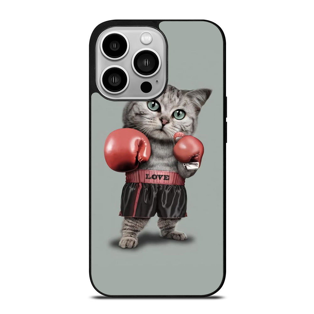Cute Cat Boxing iPhone 14 Pro Case