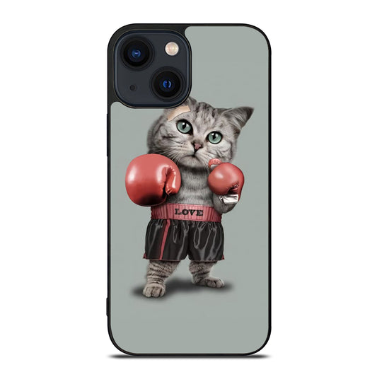 Cute Cat Boxing iPhone 14 Plus Case