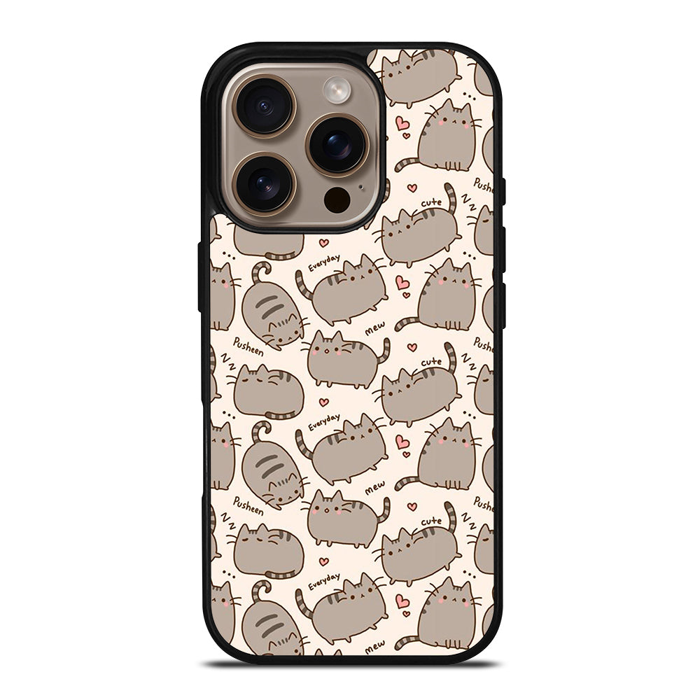 Cute Pusheen Cat Cartoon Collage iPhone 16 Pro Case