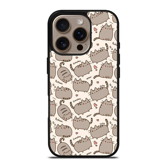Cute Pusheen Cat Cartoon Collage iPhone 16 Pro Case