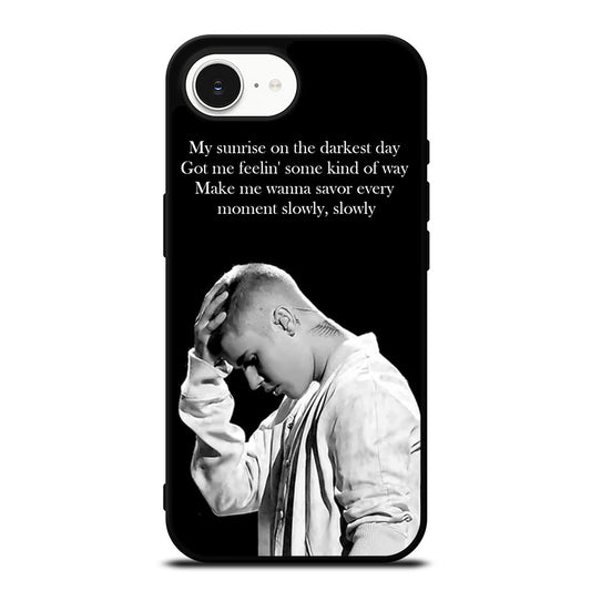 DESPACITO JUSTIN BIBER LIRYCS iPhone 16e case black TPU silicone rubber protective cover by Casedear