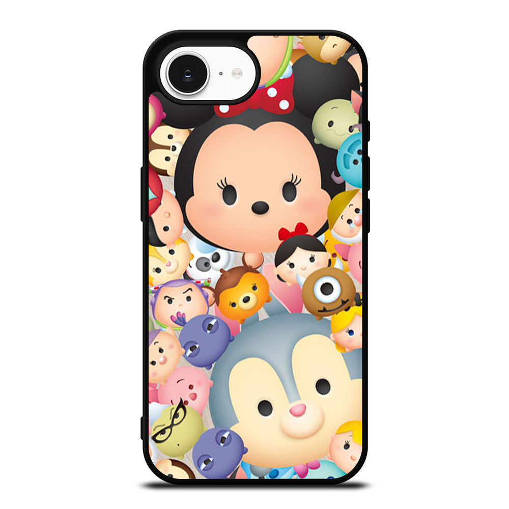DISNEY TSUM TSUM iPhone 16e case black TPU silicone rubber protective cover by Casedear