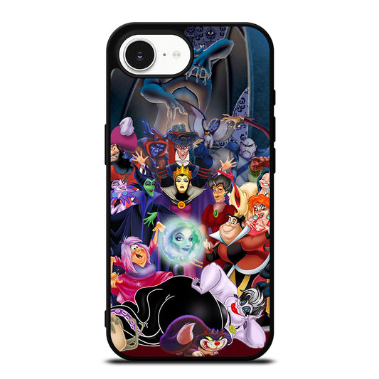 DISNEY VILLAINS iPhone 16e case black TPU silicone rubber protective cover by Casedear