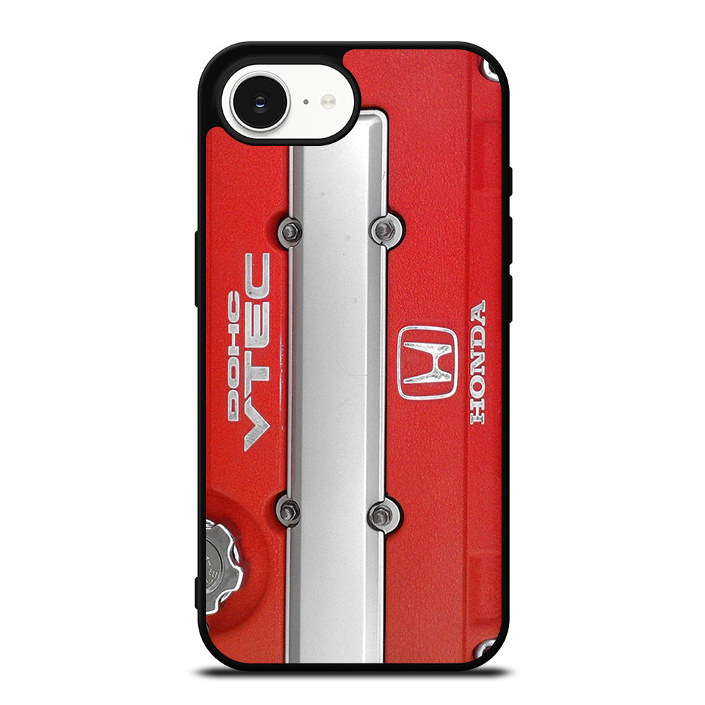 DOHC VTEC HONDA ENGINE iPhone 16e case black TPU silicone rubber protective cover by Casedear