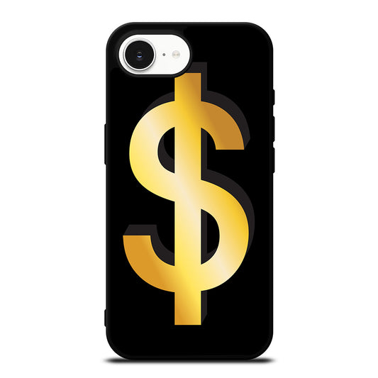 DOLLAR MONEY SIGN iPhone 16e case black TPU silicone rubber protective cover by Casedear