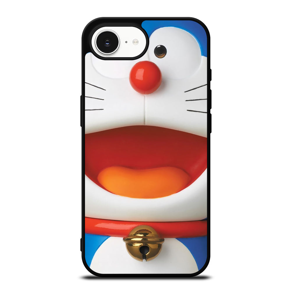DORAEMON SMILING iPhone 16e case black TPU silicone rubber protective cover by Casedear