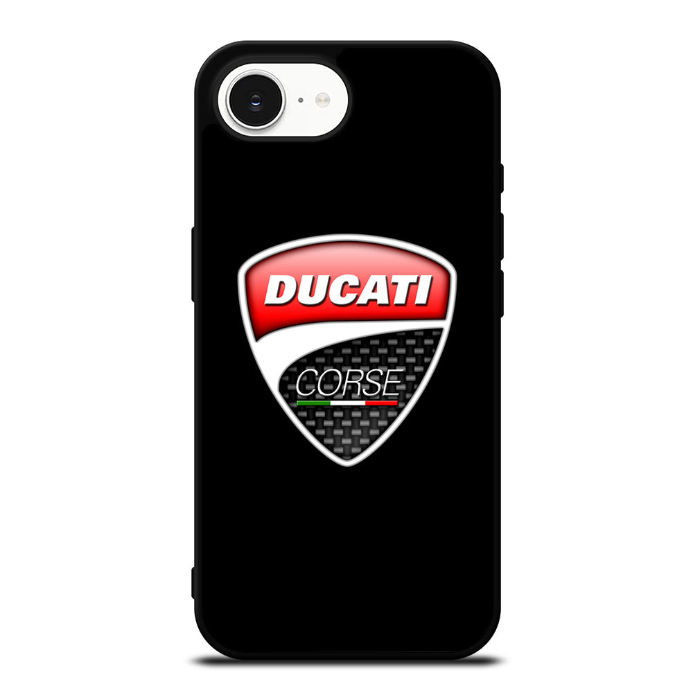 DUCATI LOGO BLACK iPhone 16e case black TPU silicone rubber protective cover by Casedear