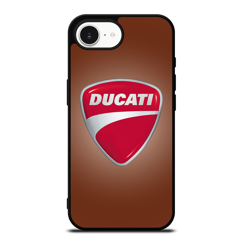 DUCATI LOGO PINK iPhone 16e case black TPU silicone rubber protective cover by Casedear