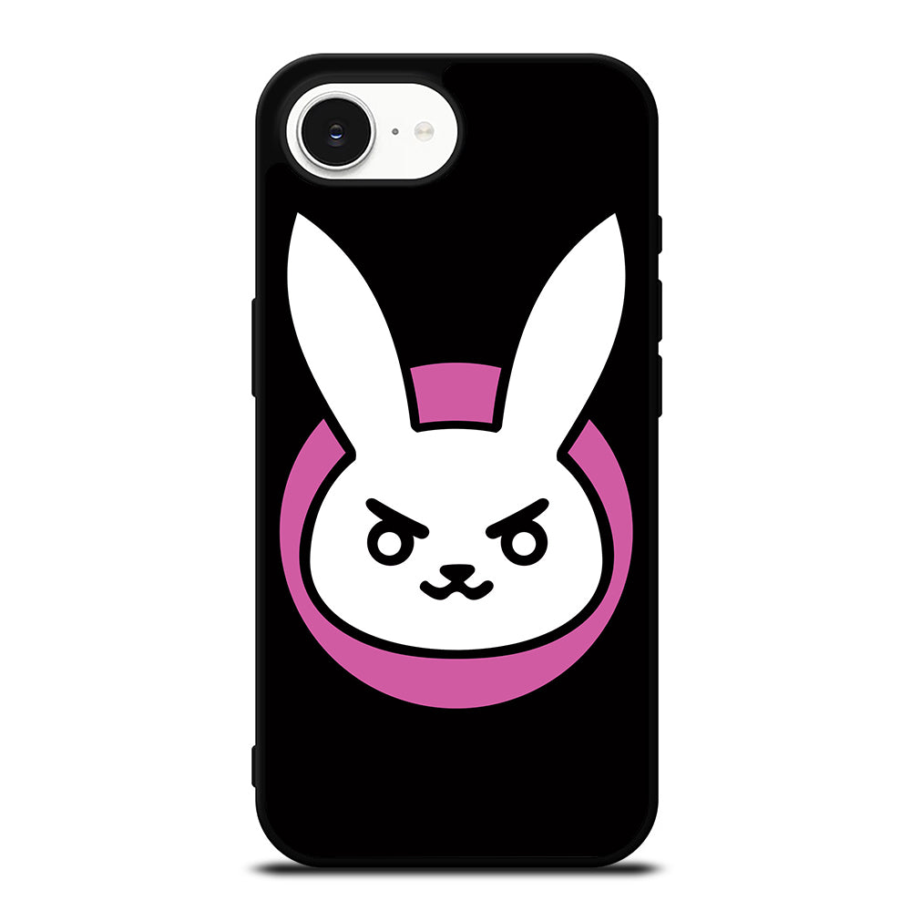 DVA RABBIT BUNNY LOGO iPhone 16e case black TPU silicone rubber protective cover by Casedear