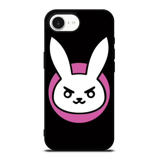 DVA RABBIT BUNNY LOGO iPhone 16e case black TPU silicone rubber protective cover by Casedear