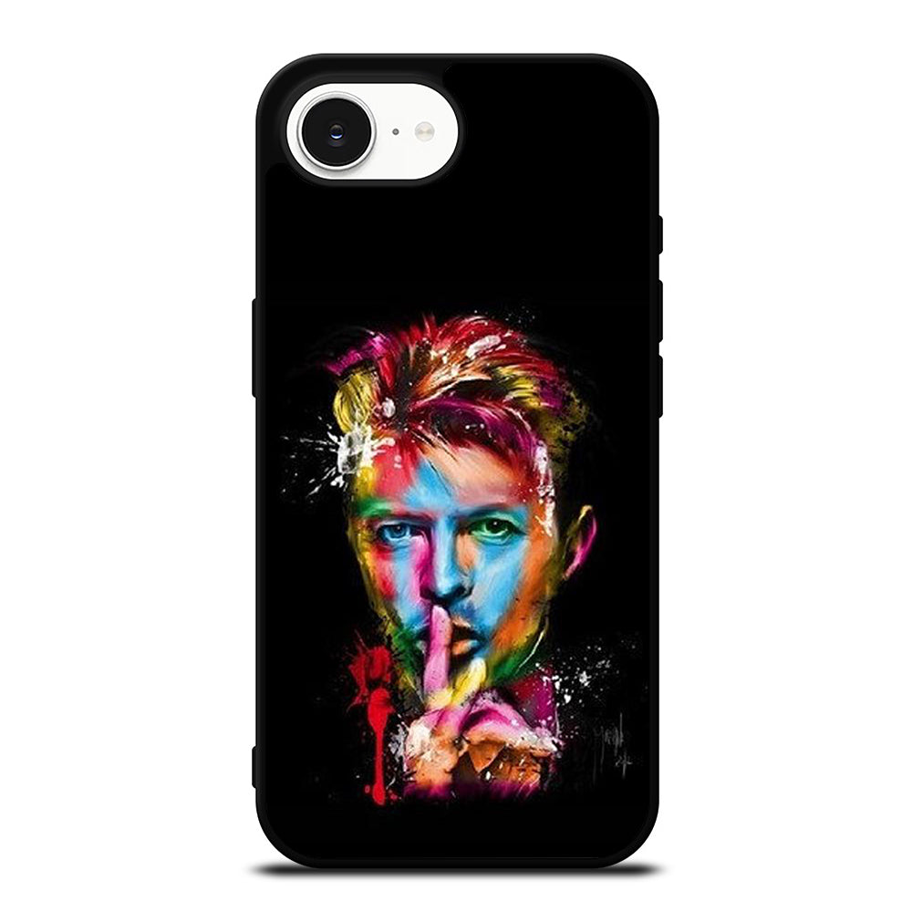 David Bowie Iconic Finger iPhone 16e case black TPU silicone rubber protective cover by Casedear
