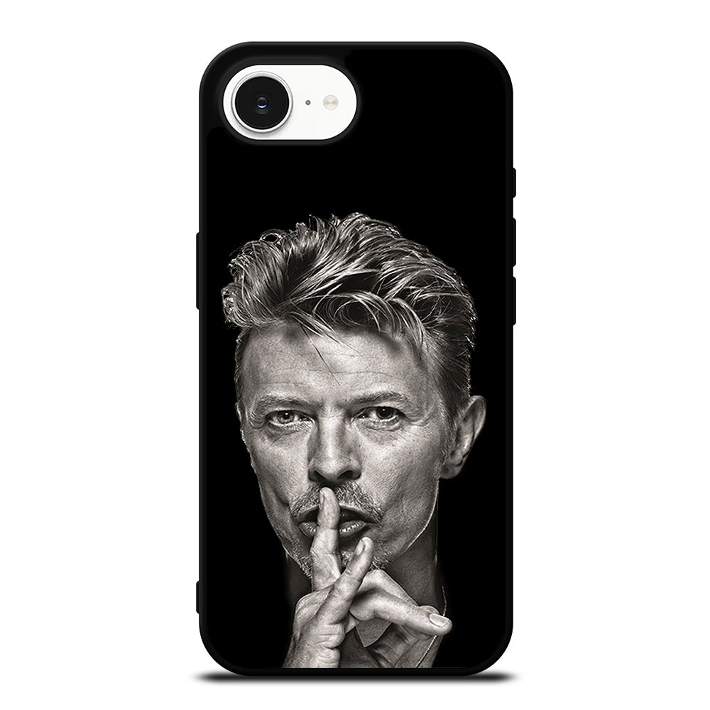 David Bowie Iconic Pose iPhone 16e case black TPU silicone rubber protective cover by Casedear