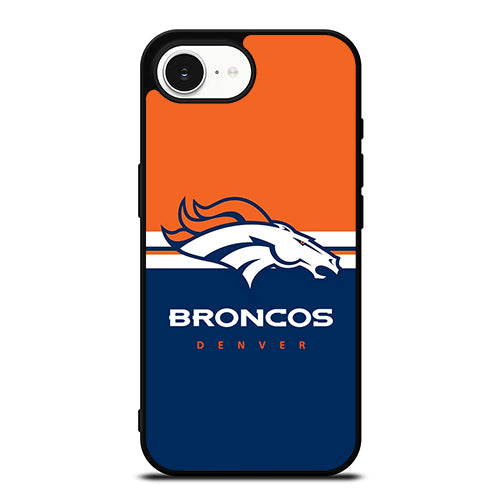Denver Broncos NFL iPhone 16e case black TPU silicone rubber protective cover by Casedear