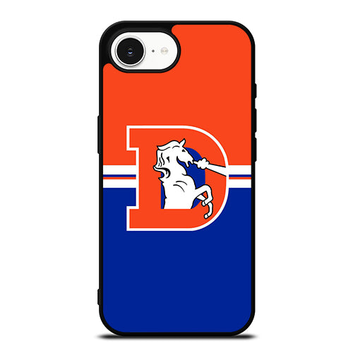 Denver Broncos iPhone 16e case black TPU silicone rubber protective cover by Casedear