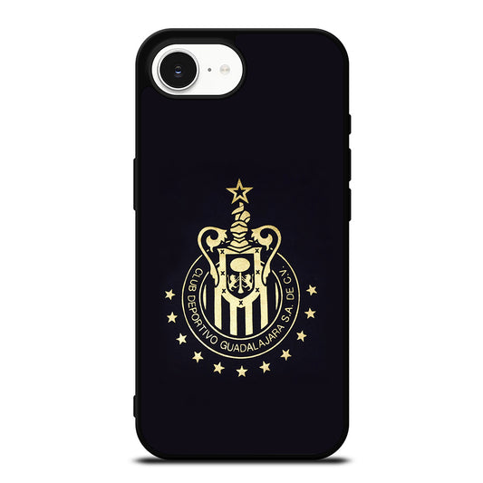 Deportivo Chivas Guadalajara iPhone 16e case black TPU silicone rubber protective cover by Casedear
