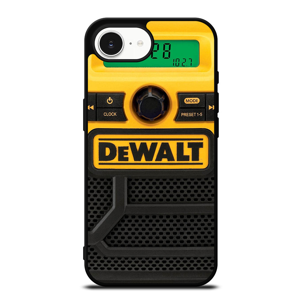 Dewalt Compact Worksite Radio iPhone 16e case black TPU silicone rubber protective cover by Casedear