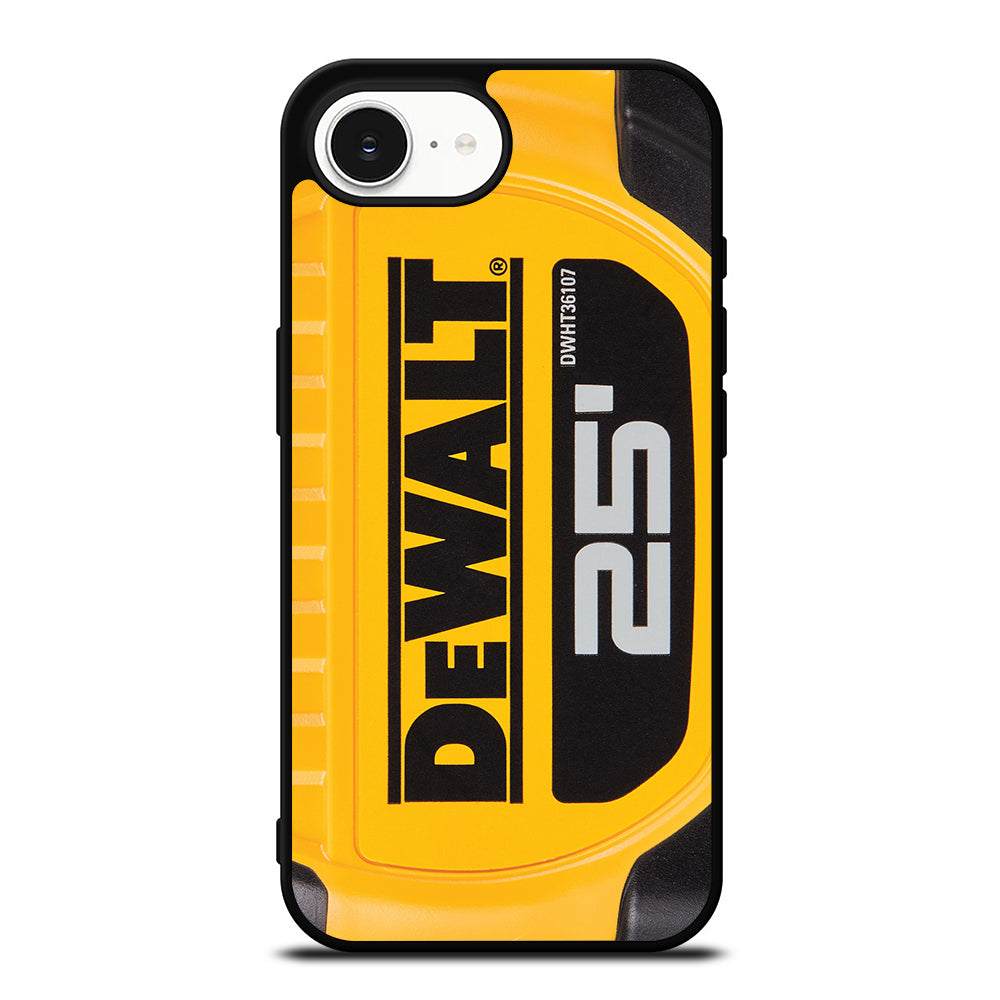 Dewalt Tape Measure DWHT36107 iPhone 16e case black TPU silicone rubber protective cover by Casedear