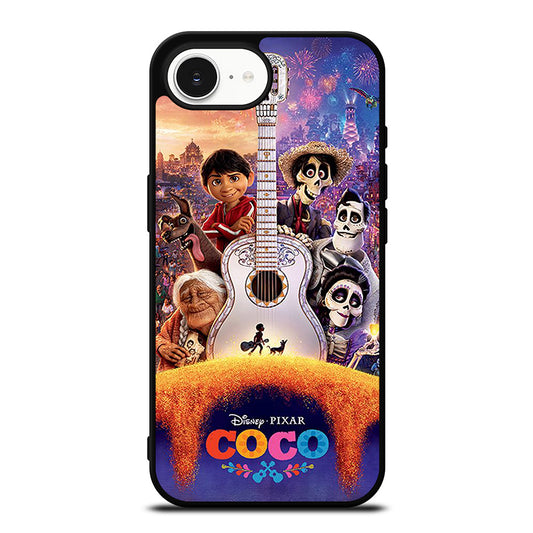 Disney Coco Guitar iPhone 16e case black TPU silicone rubber protective cover by Casedear