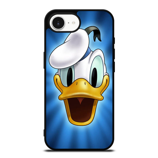 Donald Duck Cute Face iPhone 16e case black TPU silicone rubber protective cover by Casedear