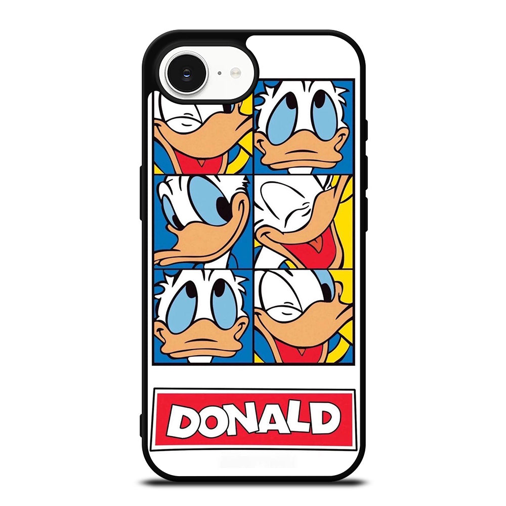 Donald Duck iPhone 16e case black TPU silicone rubber protective cover by Casedear