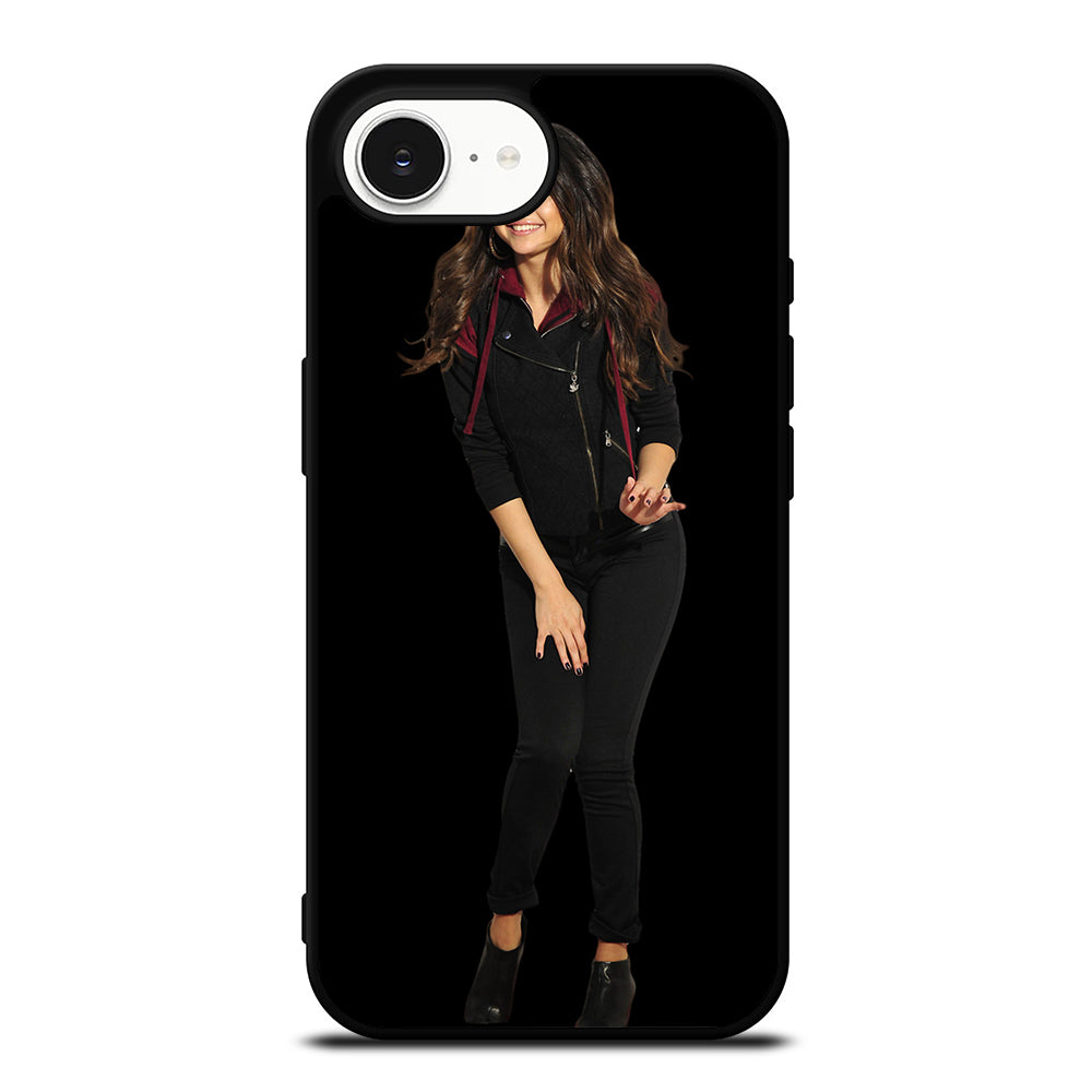 ELEGANT SELENA GOMEZ iPhone 16e case black TPU silicone rubber protective cover by Casedear