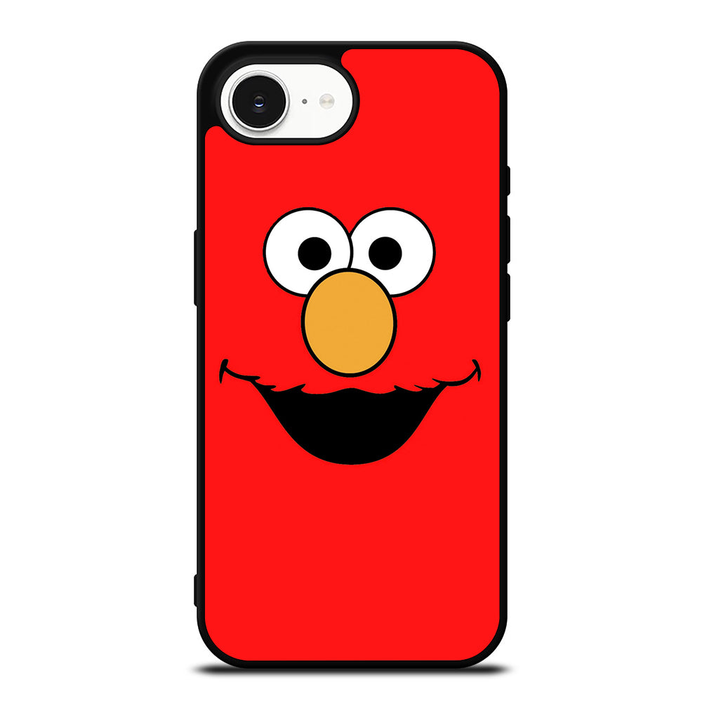 ELMO MINIMALIST FACE iPhone 16e case black TPU silicone rubber protective cover by Casedear