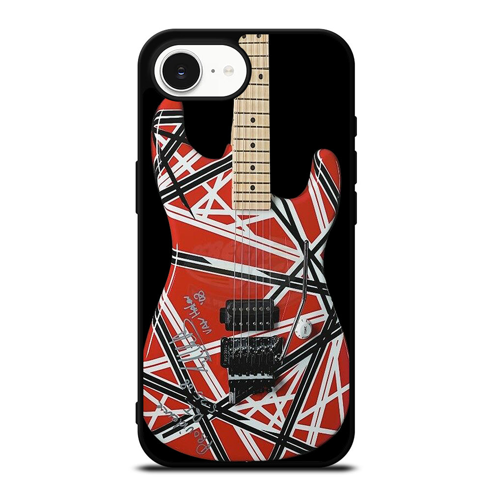 Eddie Van Halen Guitar iPhone 16e case black TPU silicone rubber protective cover by Casedear