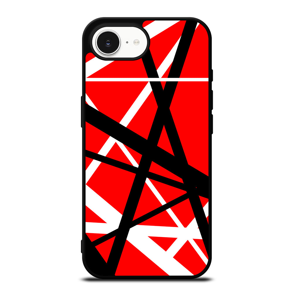 Eddie Van Halen Guitar Stripes iPhone 16e case black TPU silicone rubber protective cover by Casedear
