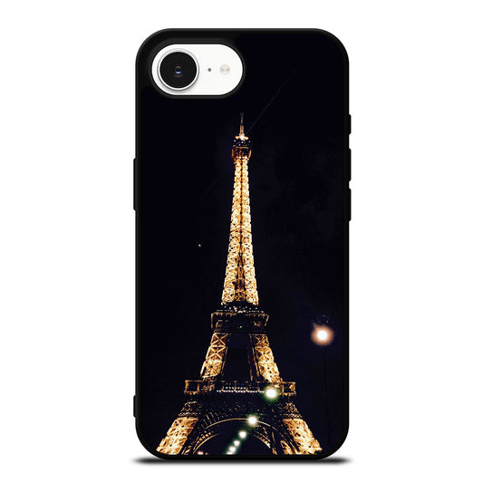 Eiffle Tower iPhone 16e case black TPU silicone rubber protective cover by Casedear