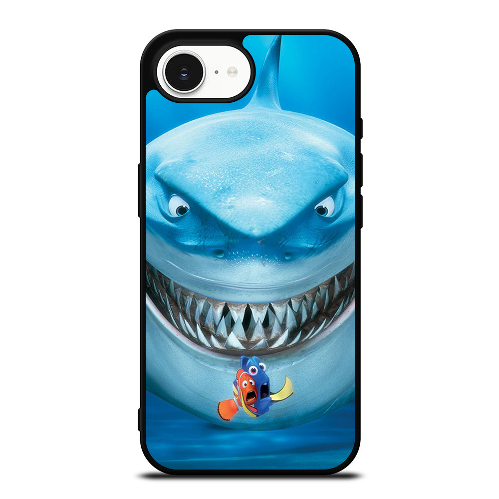FINDING NEMO BRUCE iPhone 16e case black TPU silicone rubber protective cover by Casedear