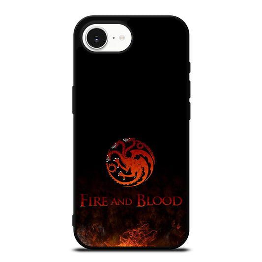 FIRED FIRE AND BLOOD iPhone 16e case black TPU silicone rubber protective cover by Casedear
