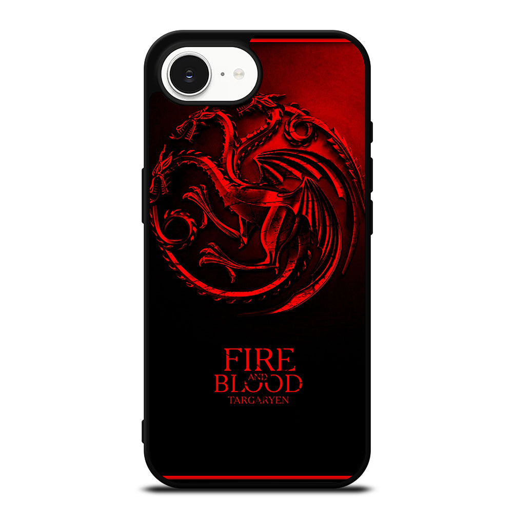FIRE ANG BLOOD TARGARYEN iPhone 16e case black TPU silicone rubber protective cover by Casedear