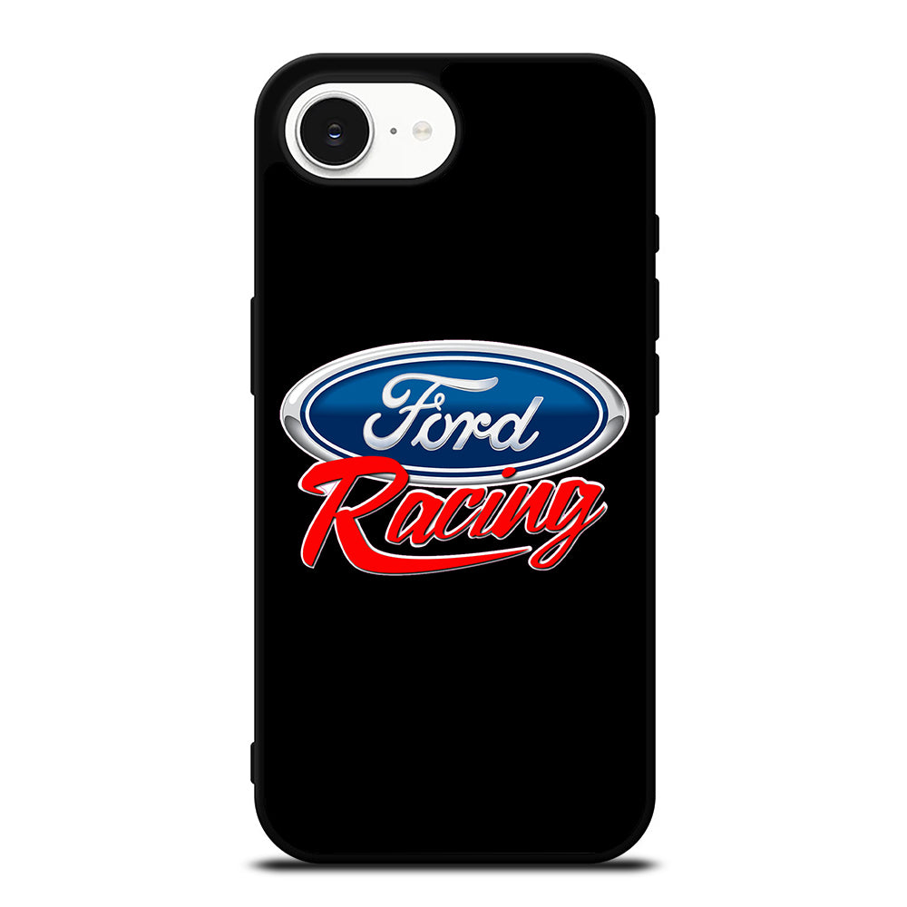 FORD RACING LOGO iPhone 16e case black TPU silicone rubber protective cover by Casedear