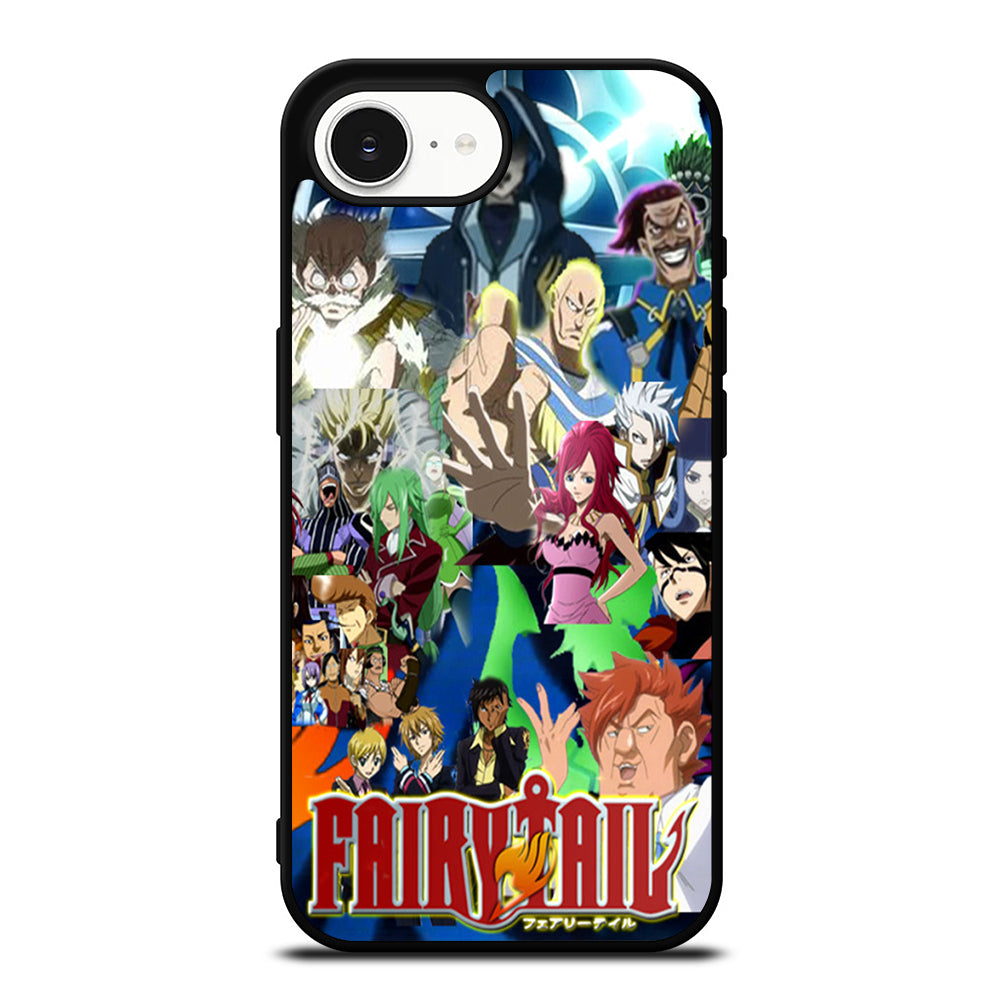Fairy Tail Anime Collage iPhone 16e case black TPU silicone rubber protective cover by Casedear