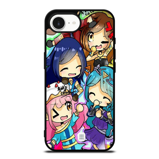 Funneh and The Krew iPhone 16e case black TPU silicone rubber protective cover by Casedear