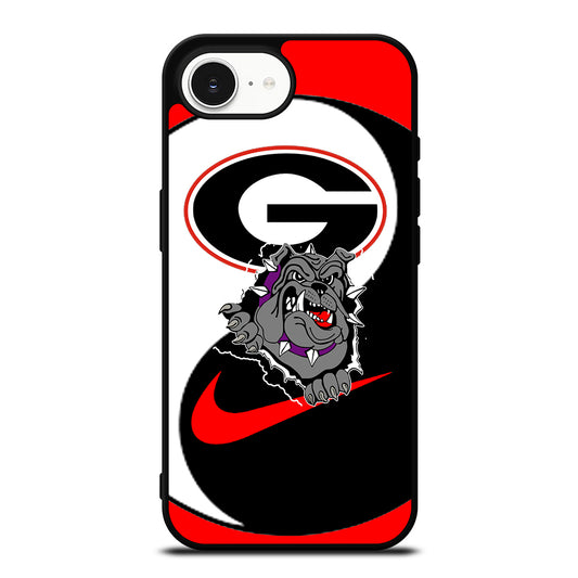 GEORGIA BULLDOGS YIN AND YANG iPhone 16e case black TPU silicone rubber protective cover by Casedear