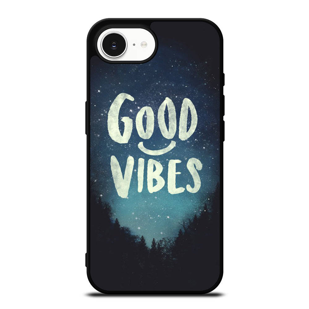 GOOD VIBES CASE iPhone 16e case black TPU silicone rubber protective cover by Casedear