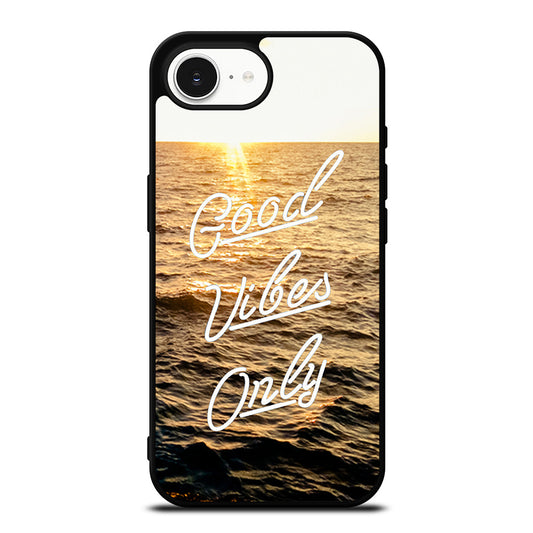 GOOD VIBES ONLY iPhone 16e case black TPU silicone rubber protective cover by Casedear