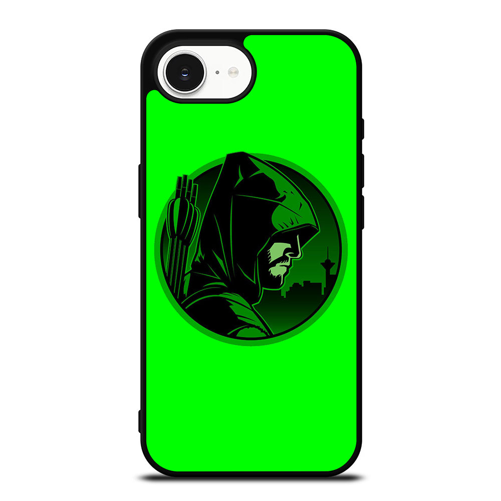 GREEN ARROW PICTURE iPhone 16e case black TPU silicone rubber protective cover by Casedear