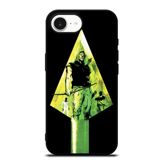 GREEN ARROW SYMBOL iPhone 16e case black TPU silicone rubber protective cover by Casedear