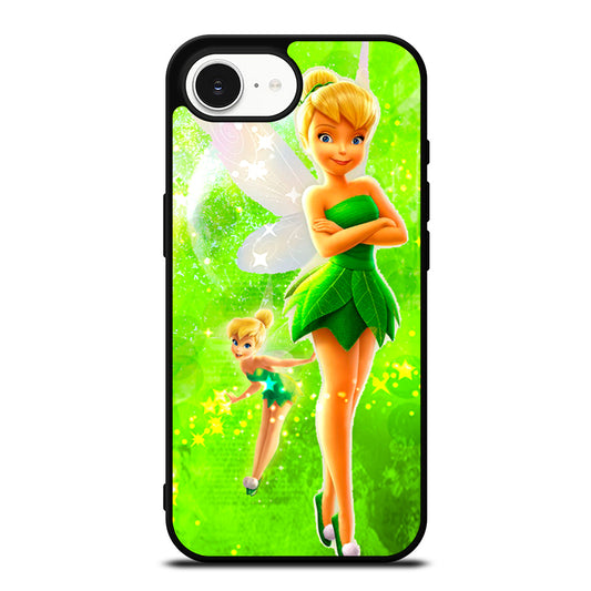 GREEN TINKERBELL iPhone 16e case black TPU silicone rubber protective cover by Casedear