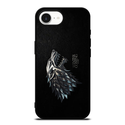 Game Of Thrones House Stark Landscape iPhone 16e case black TPU silicone rubber protective cover by Casedear